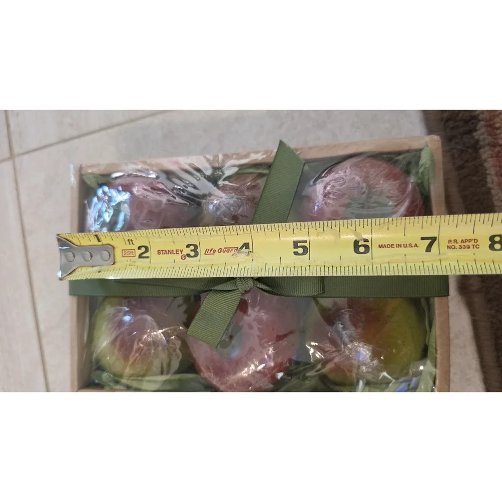 NIB VTG 2006 Fruit Candles Set Of 6 Apples & Pears Cottagecore Grandmillennial